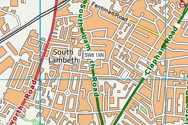 SW8 1XN map - OS VectorMap District (Ordnance Survey)