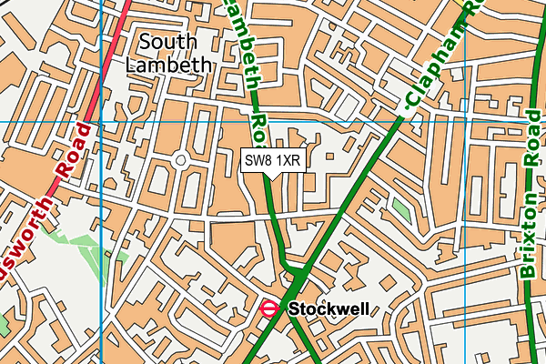 SW8 1XR map - OS VectorMap District (Ordnance Survey)