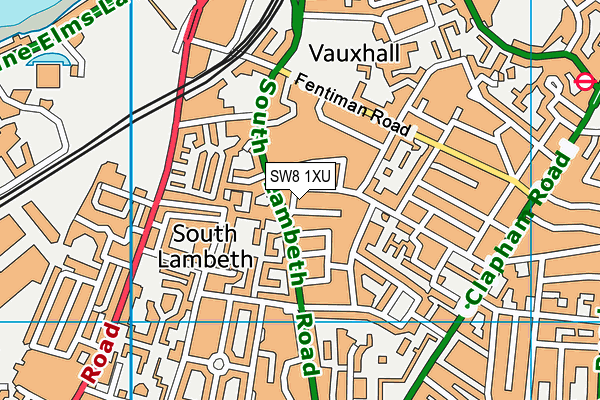 SW8 1XU map - OS VectorMap District (Ordnance Survey)