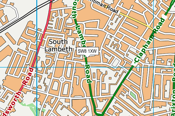 SW8 1XW map - OS VectorMap District (Ordnance Survey)