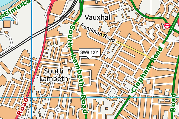 SW8 1XY map - OS VectorMap District (Ordnance Survey)