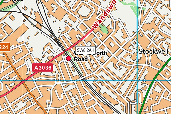 SW8 2AH map - OS VectorMap District (Ordnance Survey)