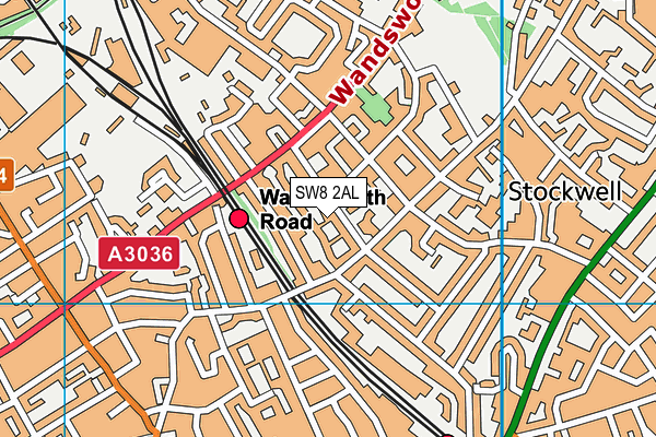 SW8 2AL map - OS VectorMap District (Ordnance Survey)