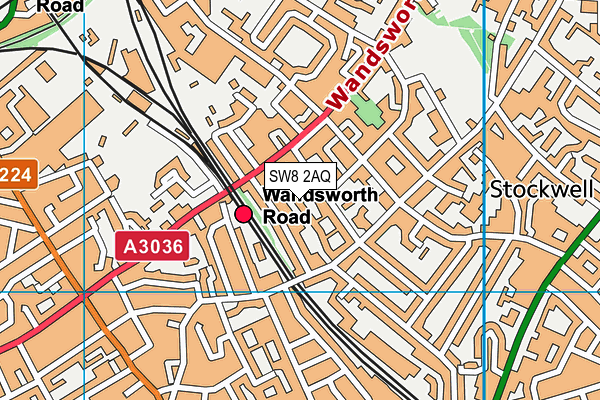 SW8 2AQ map - OS VectorMap District (Ordnance Survey)