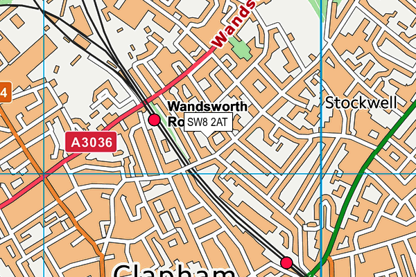 SW8 2AT map - OS VectorMap District (Ordnance Survey)