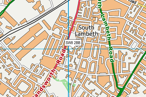 SW8 2BB map - OS VectorMap District (Ordnance Survey)