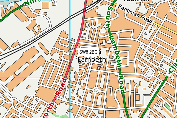 SW8 2BG map - OS VectorMap District (Ordnance Survey)