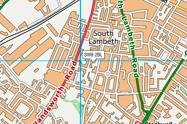 SW8 2BL map - OS VectorMap District (Ordnance Survey)