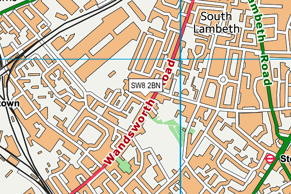 SW8 2BN map - OS VectorMap District (Ordnance Survey)