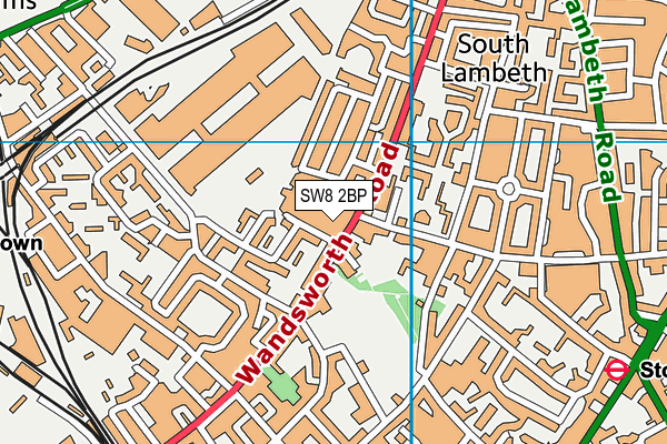 SW8 2BP map - OS VectorMap District (Ordnance Survey)