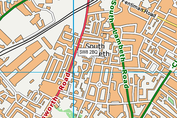 SW8 2BQ map - OS VectorMap District (Ordnance Survey)