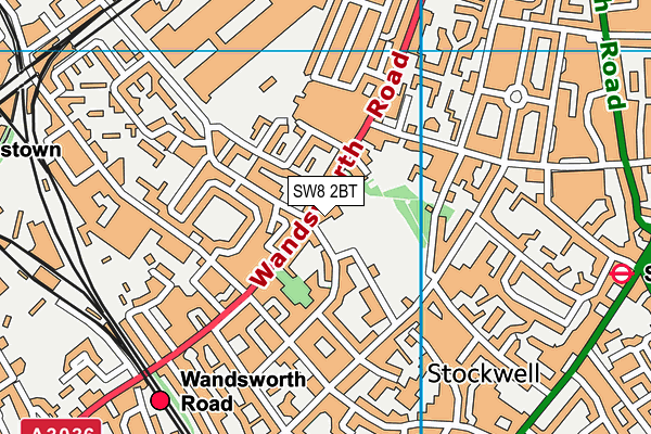 SW8 2BT map - OS VectorMap District (Ordnance Survey)