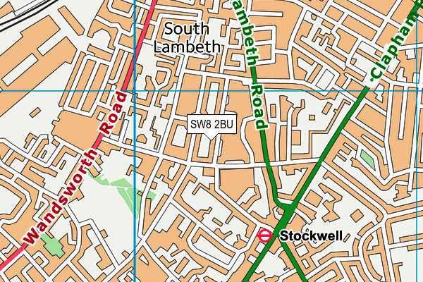 SW8 2BU map - OS VectorMap District (Ordnance Survey)