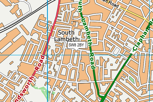 SW8 2BY map - OS VectorMap District (Ordnance Survey)