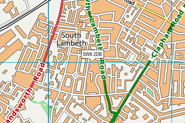 SW8 2DB map - OS VectorMap District (Ordnance Survey)
