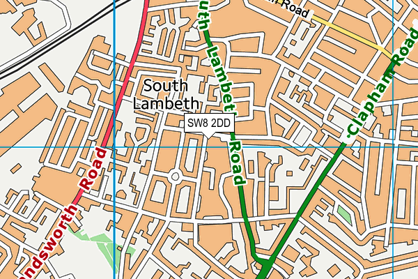 SW8 2DD map - OS VectorMap District (Ordnance Survey)