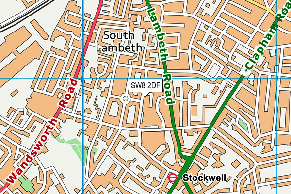 SW8 2DF map - OS VectorMap District (Ordnance Survey)