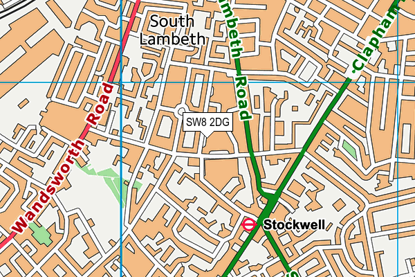 SW8 2DG map - OS VectorMap District (Ordnance Survey)