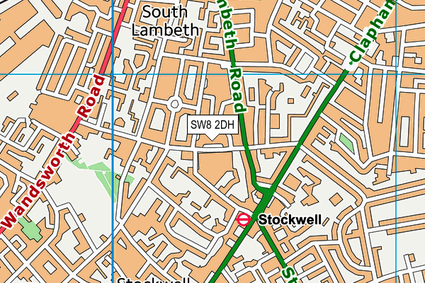 SW8 2DH map - OS VectorMap District (Ordnance Survey)