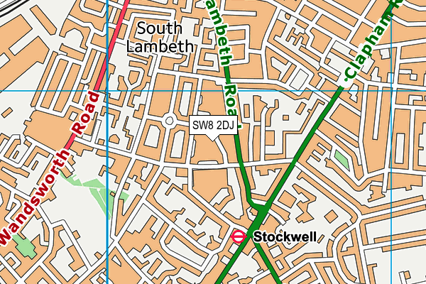 SW8 2DJ map - OS VectorMap District (Ordnance Survey)