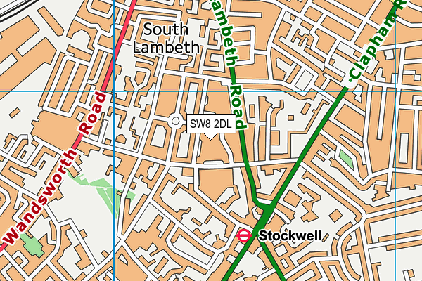 SW8 2DL map - OS VectorMap District (Ordnance Survey)