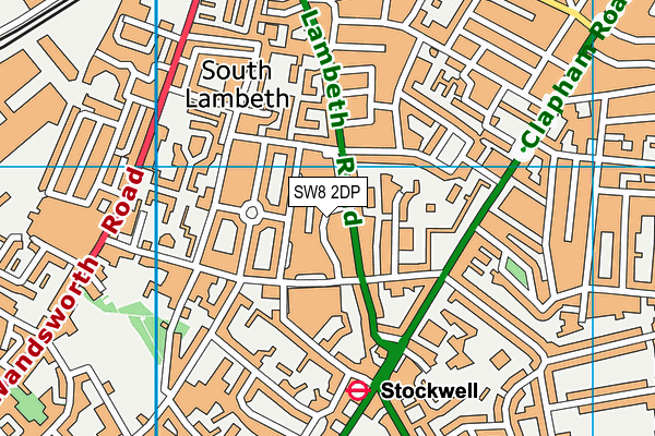 SW8 2DP map - OS VectorMap District (Ordnance Survey)