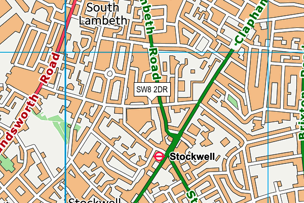 SW8 2DR map - OS VectorMap District (Ordnance Survey)