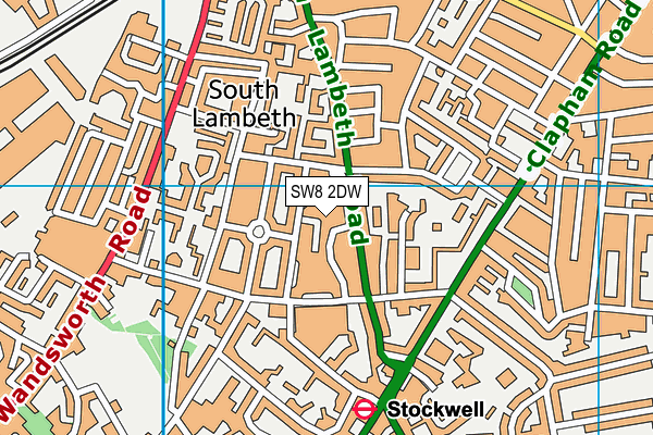 SW8 2DW map - OS VectorMap District (Ordnance Survey)