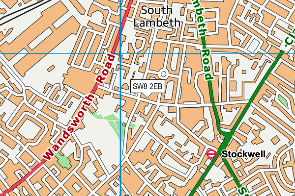 SW8 2EB map - OS VectorMap District (Ordnance Survey)