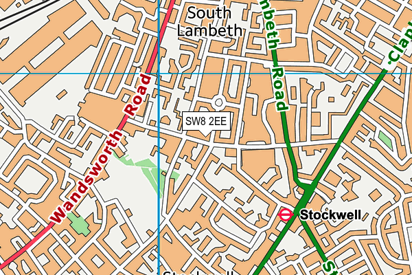 SW8 2EE map - OS VectorMap District (Ordnance Survey)