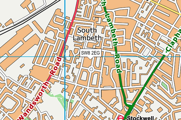 SW8 2EG map - OS VectorMap District (Ordnance Survey)