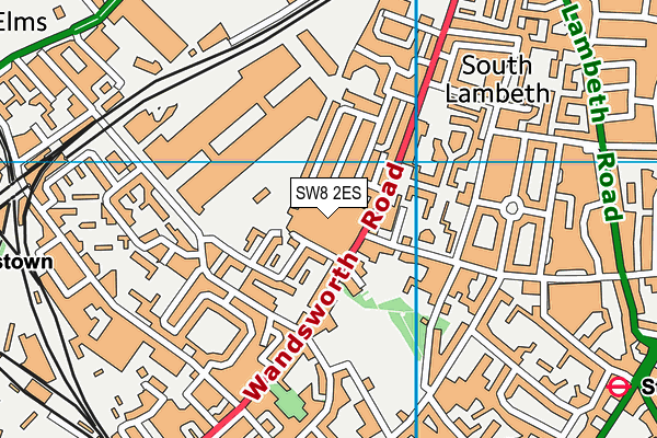 SW8 2ES map - OS VectorMap District (Ordnance Survey)