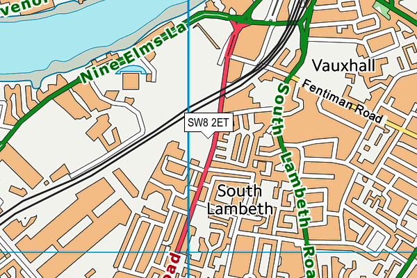 SW8 2ET map - OS VectorMap District (Ordnance Survey)