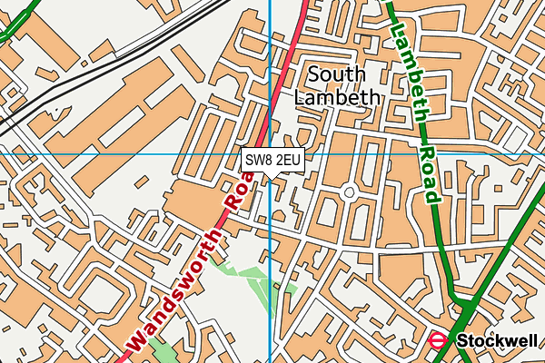 SW8 2EU map - OS VectorMap District (Ordnance Survey)