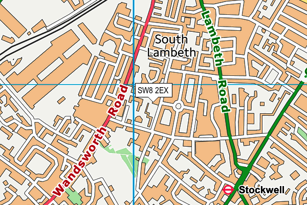 SW8 2EX map - OS VectorMap District (Ordnance Survey)