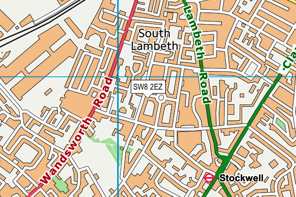 SW8 2EZ map - OS VectorMap District (Ordnance Survey)