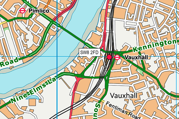 SW8 2FD map - OS VectorMap District (Ordnance Survey)