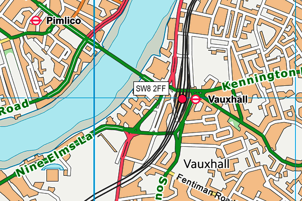 SW8 2FF map - OS VectorMap District (Ordnance Survey)