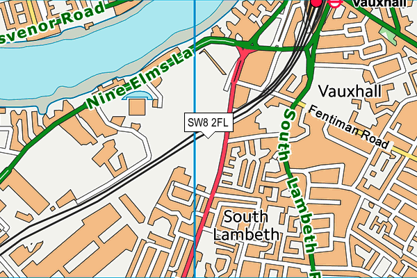 SW8 2FL map - OS VectorMap District (Ordnance Survey)