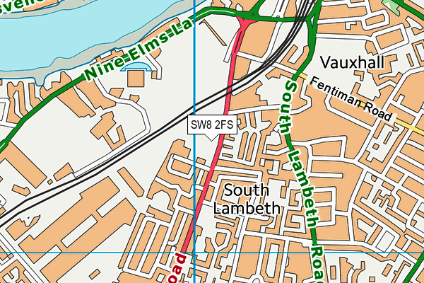 SW8 2FS map - OS VectorMap District (Ordnance Survey)