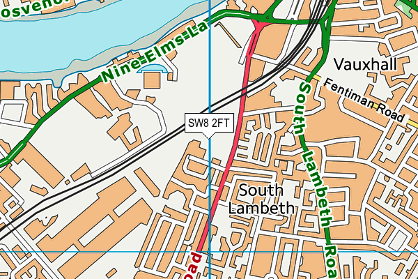 SW8 2FT map - OS VectorMap District (Ordnance Survey)