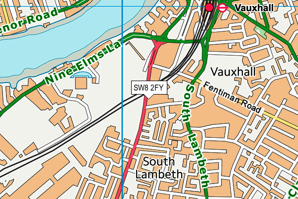 SW8 2FY map - OS VectorMap District (Ordnance Survey)