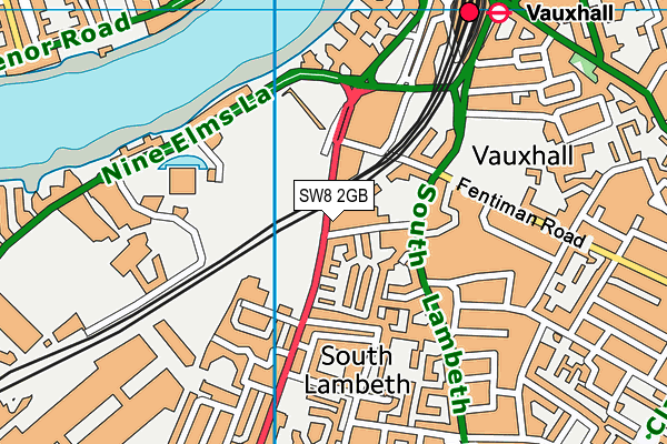 SW8 2GB map - OS VectorMap District (Ordnance Survey)