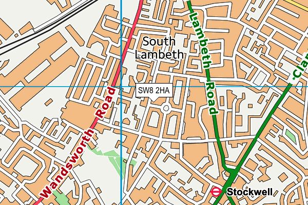 SW8 2HA map - OS VectorMap District (Ordnance Survey)