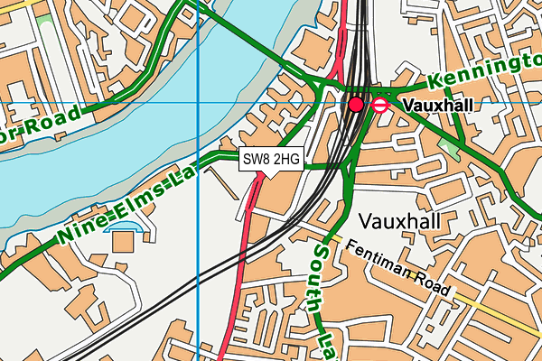 SW8 2HG map - OS VectorMap District (Ordnance Survey)
