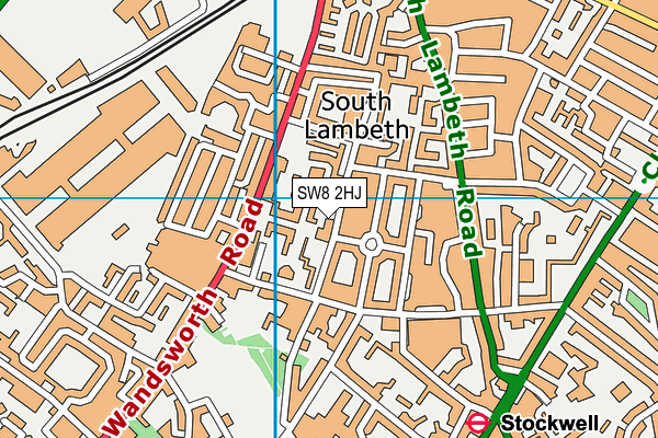 SW8 2HJ map - OS VectorMap District (Ordnance Survey)