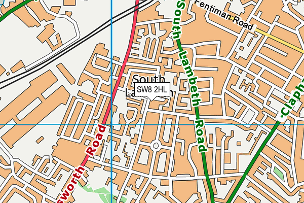 SW8 2HL map - OS VectorMap District (Ordnance Survey)