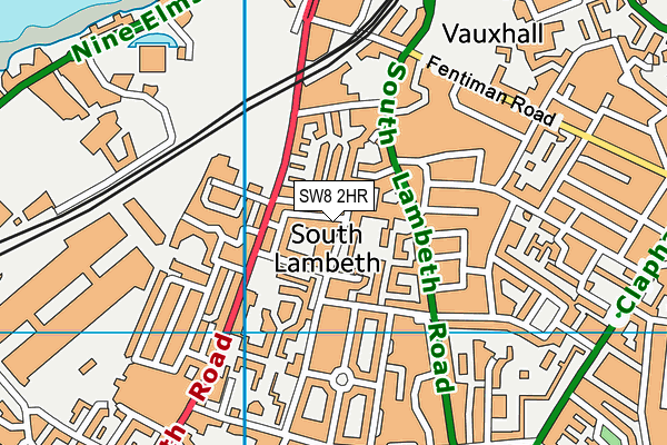 SW8 2HR map - OS VectorMap District (Ordnance Survey)