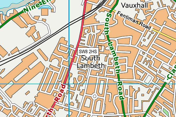 SW8 2HS map - OS VectorMap District (Ordnance Survey)