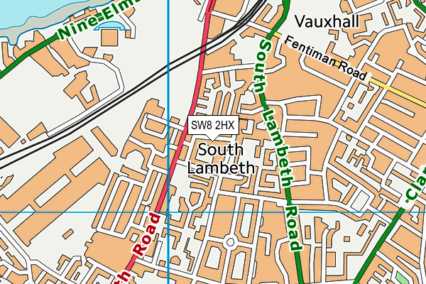 SW8 2HX map - OS VectorMap District (Ordnance Survey)